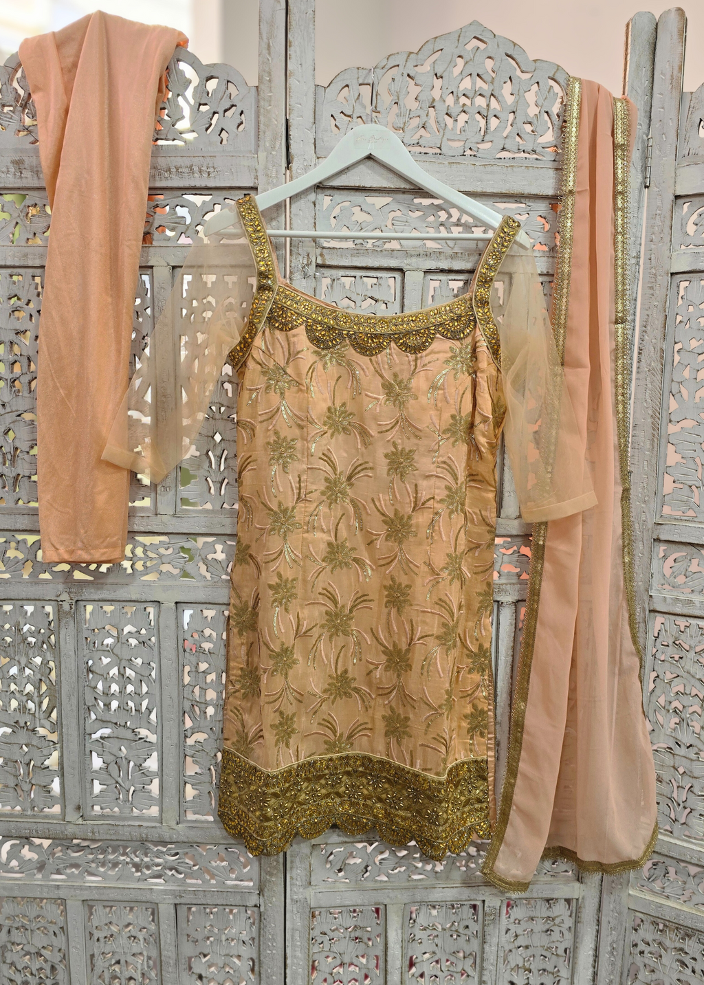 Peach Sequin Pajami Suit (Size 10-12)