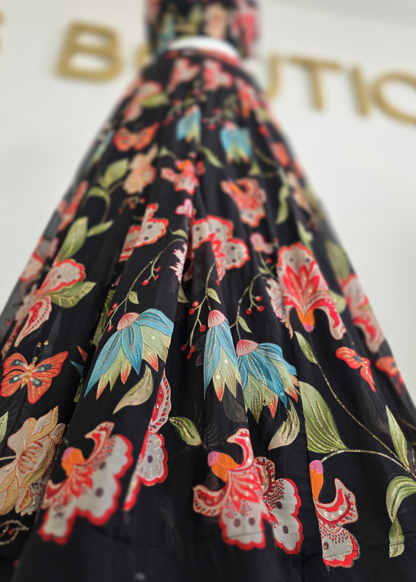 Lillianna Black Floral readymade trousers (size 4-18)