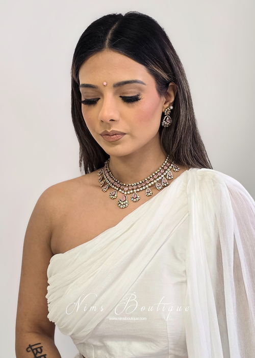 Ahana Pink Stone Jewellery Set