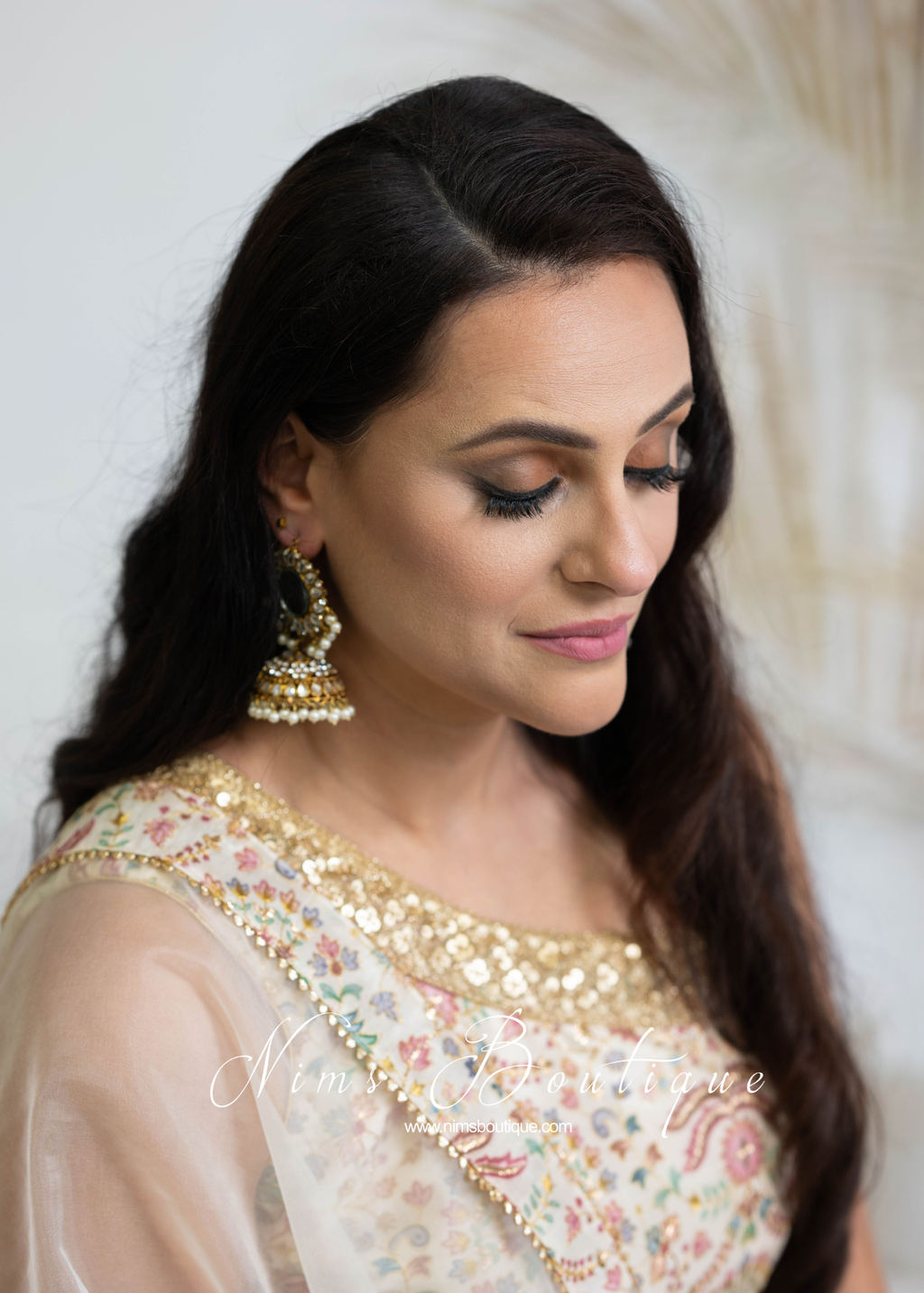 Shruti Maharani Antique Gold Mirror Chumke