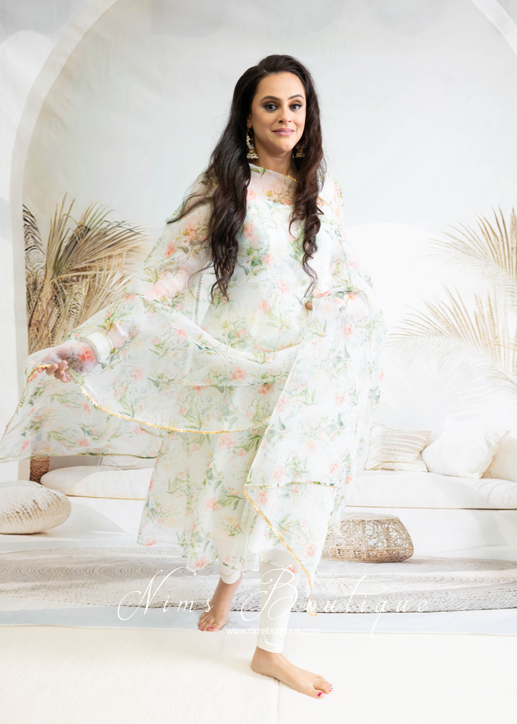 Kiera Ivory Floral Pajami Suit (sizes 4-22)