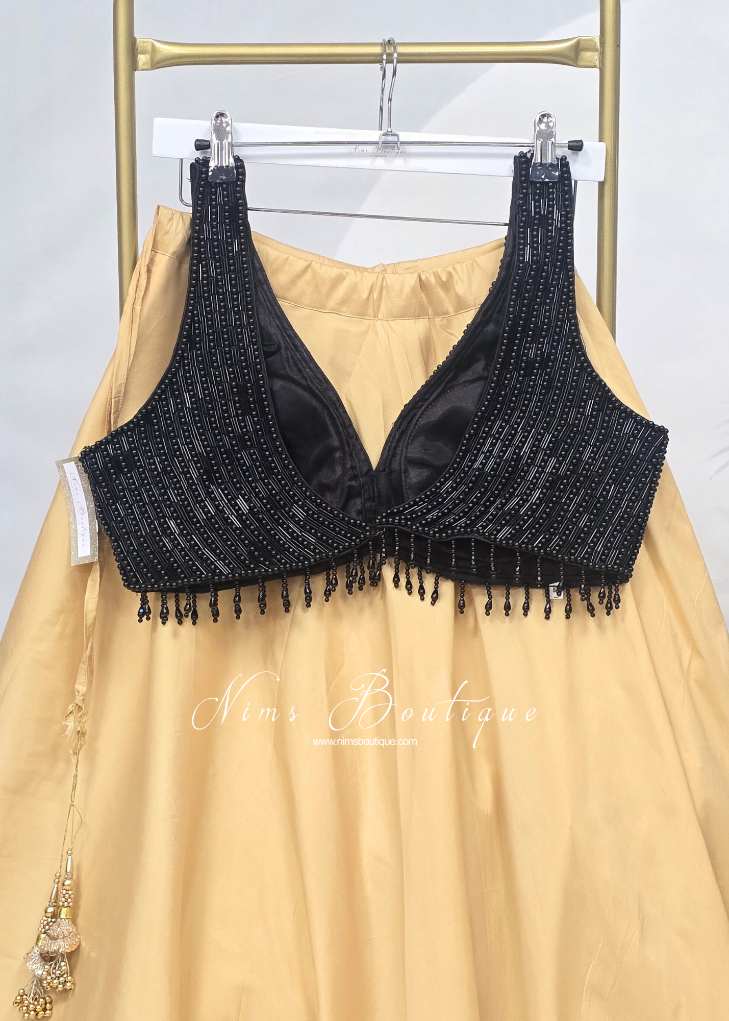 Giselle NB Luxury Black Bead Blouse (one size)