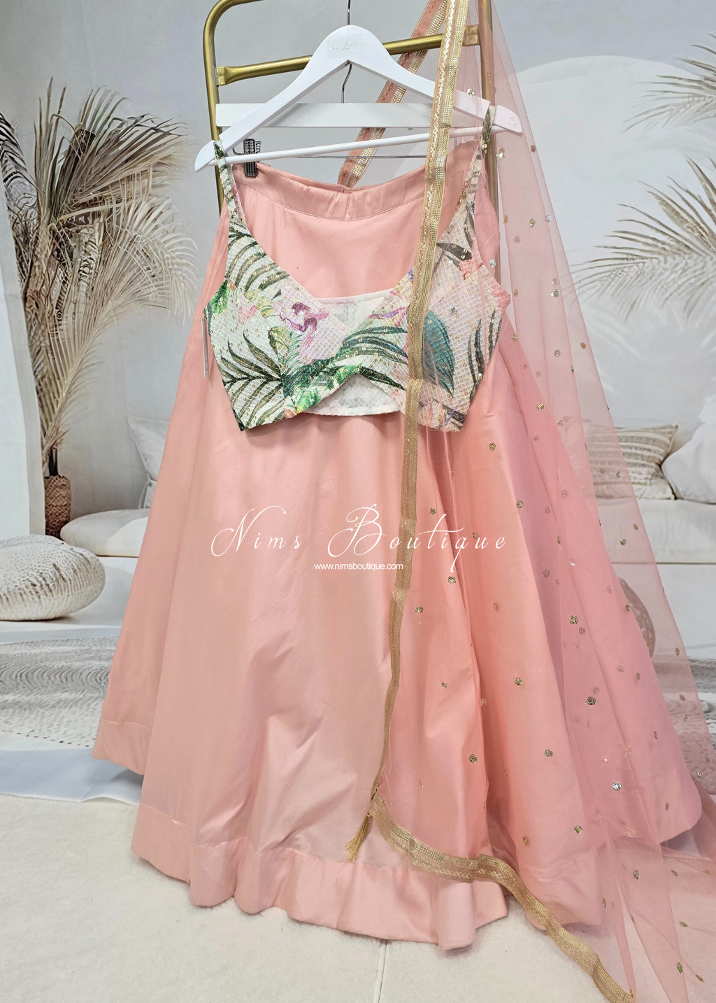 Isabella Ivory & Green Floral Strap Blouse (sizes 6-16)