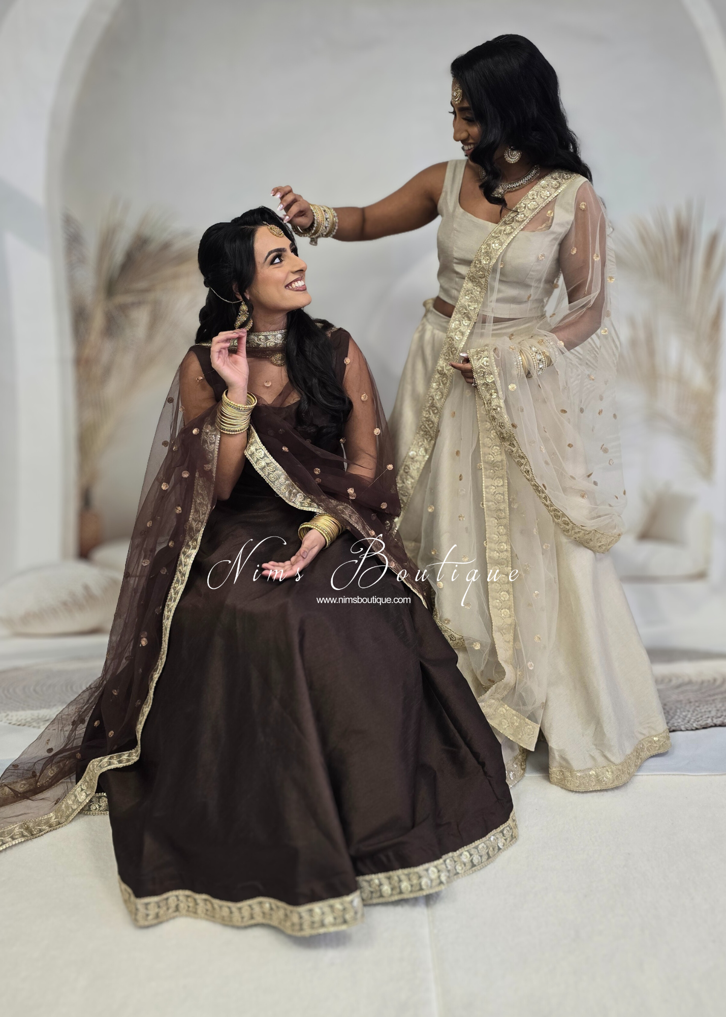 Saloni Readymade Mocha Brown Raw Silk skirt/lehnga (sizes 4-24)