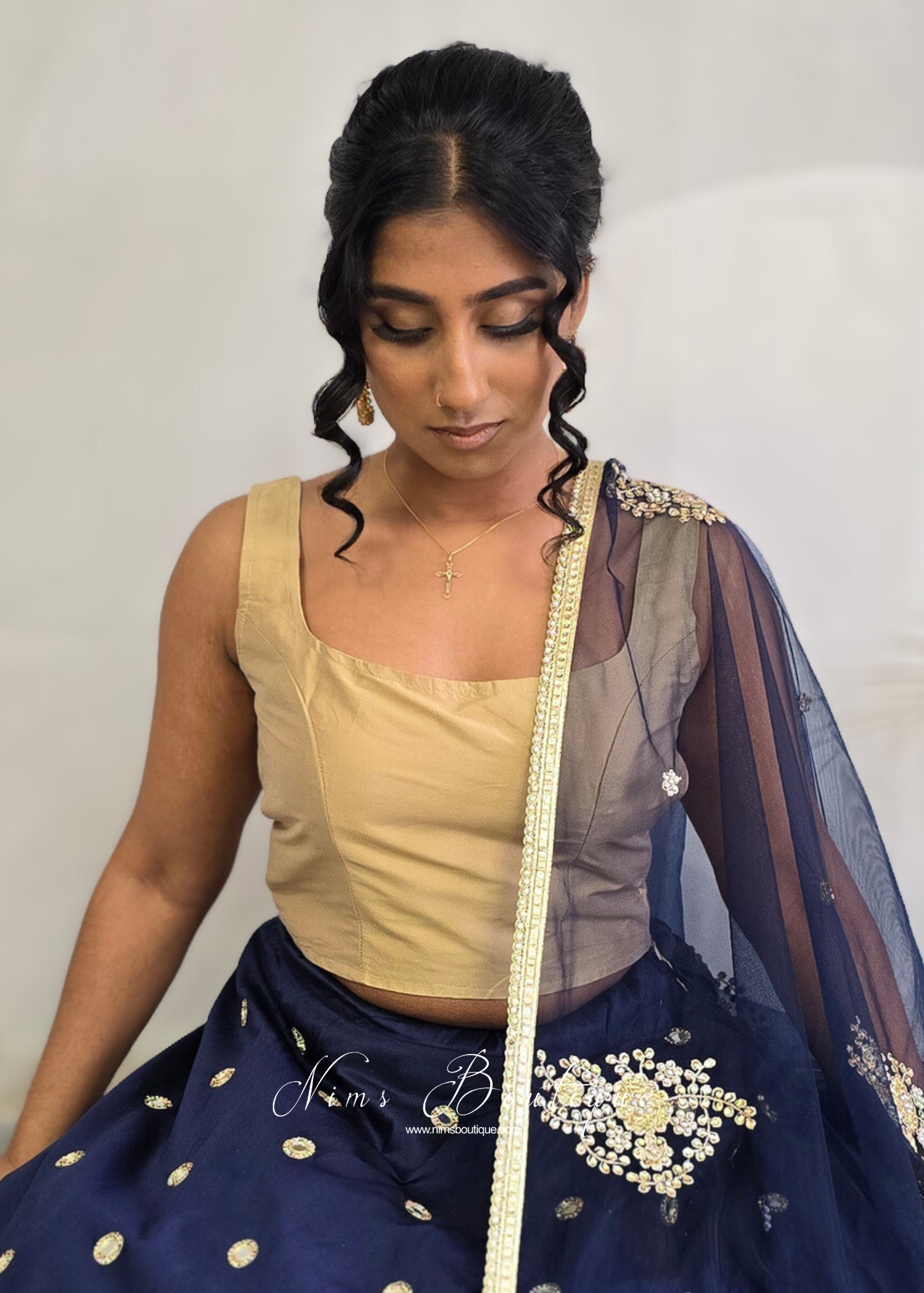 Sleeveless Gold Silk Blouse (6-28)