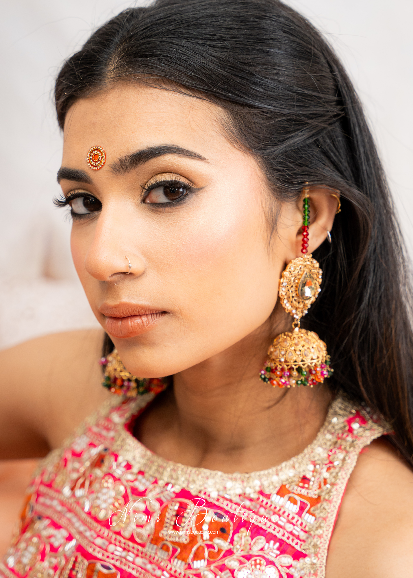 Anjali Multicolour Chumke with earring chains