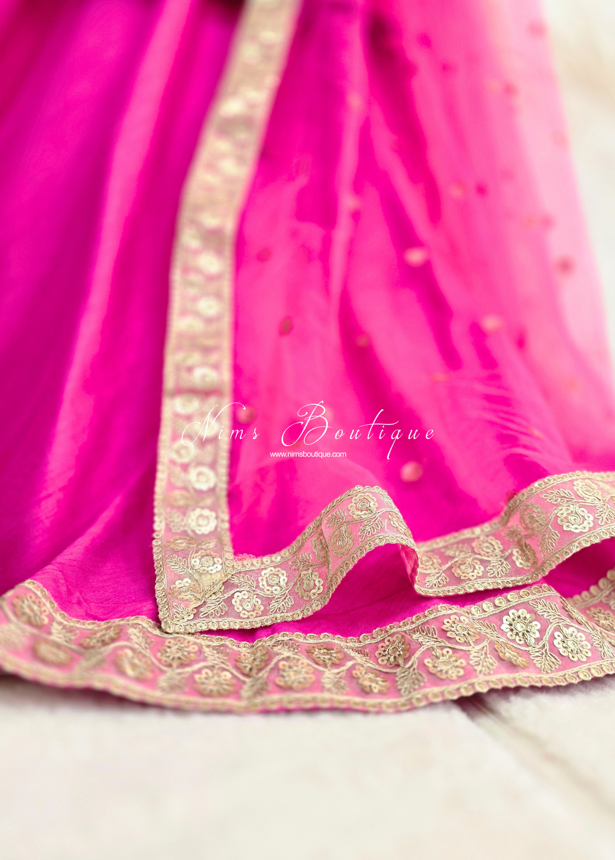 Saloni Hot Pink Sequin Dupatta/Chunni