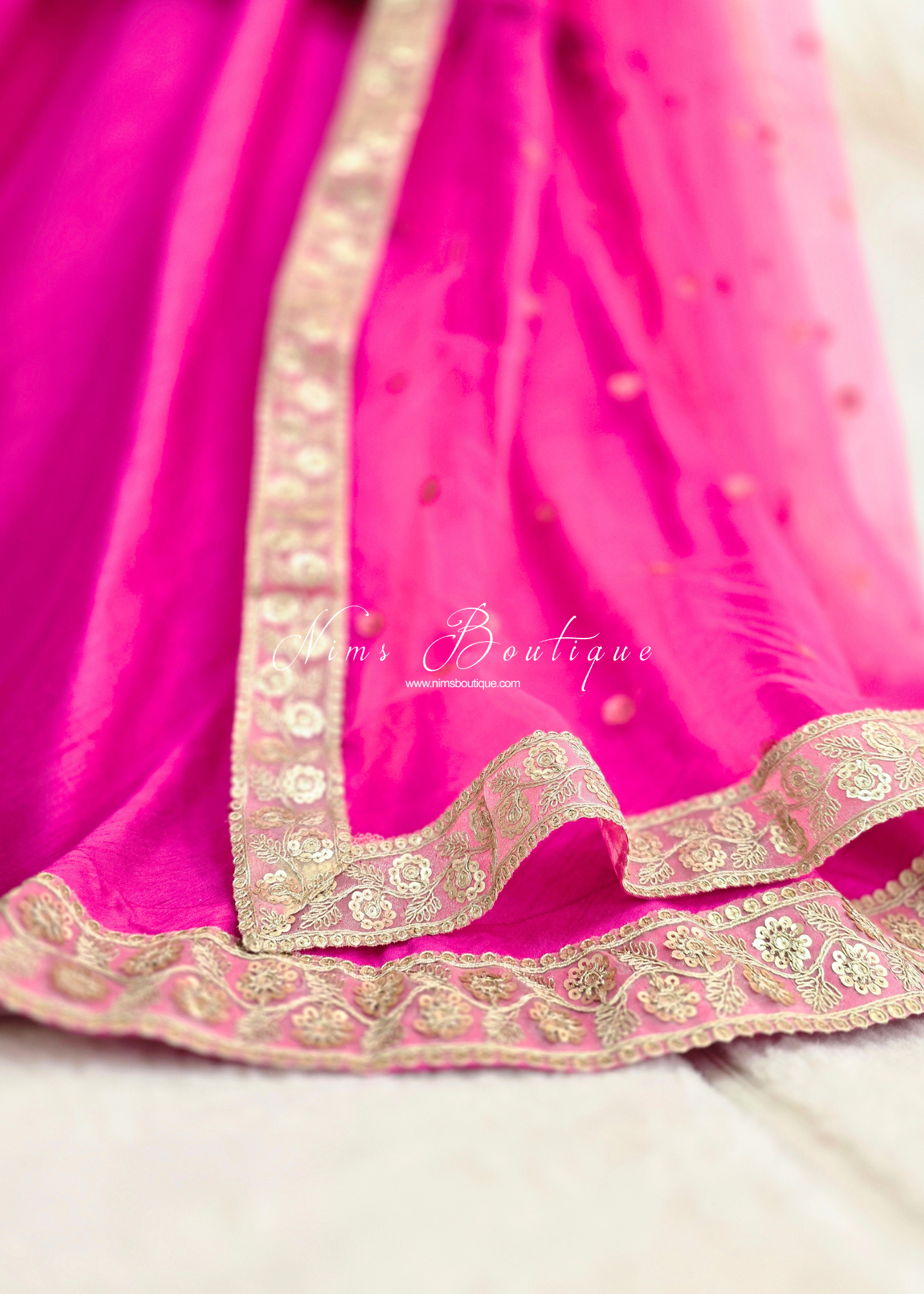 Saloni Hot Pink Sequin Dupatta/Chunni