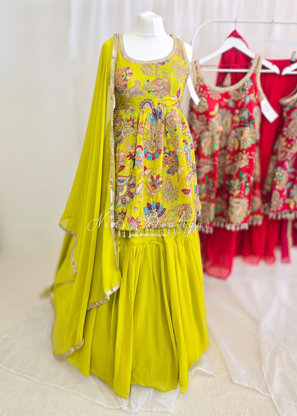 Frock Embellished Gharara Suit (size 10-12)