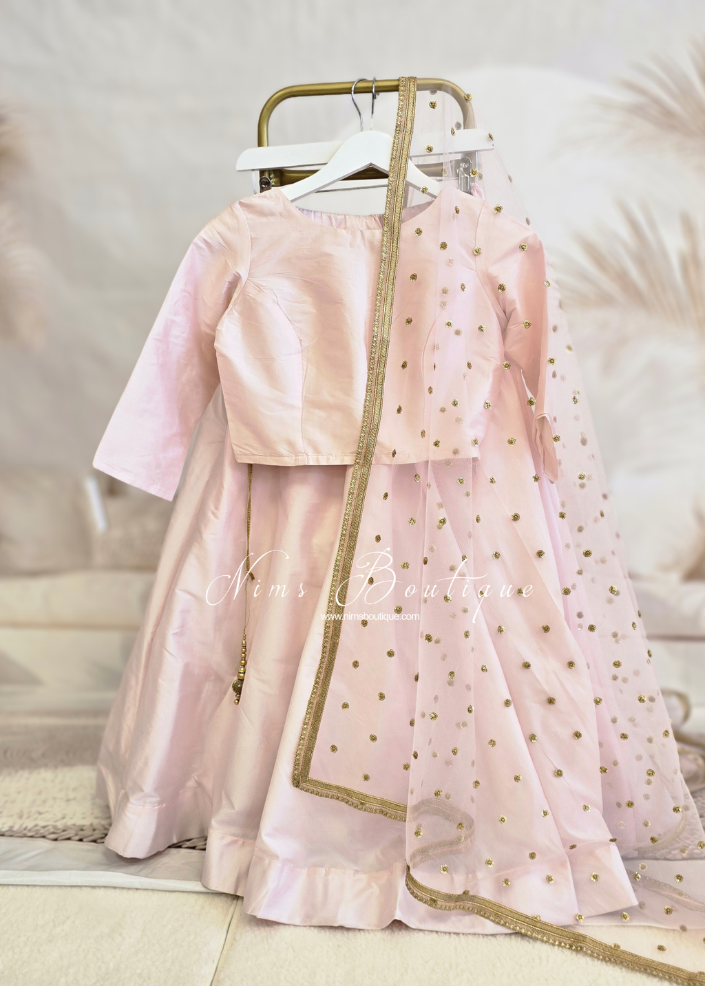 Readymade Light Blush Silk skirt/lehnga (sizes 4-20)