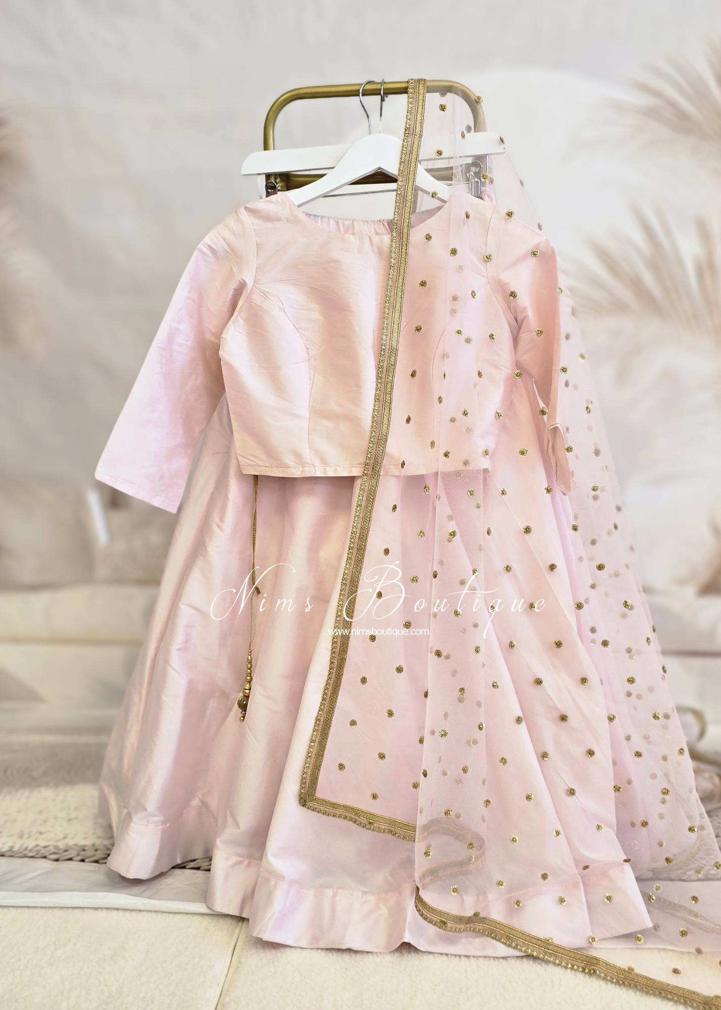 Readymade Light Blush Silk skirt/lehnga (sizes 4-20)