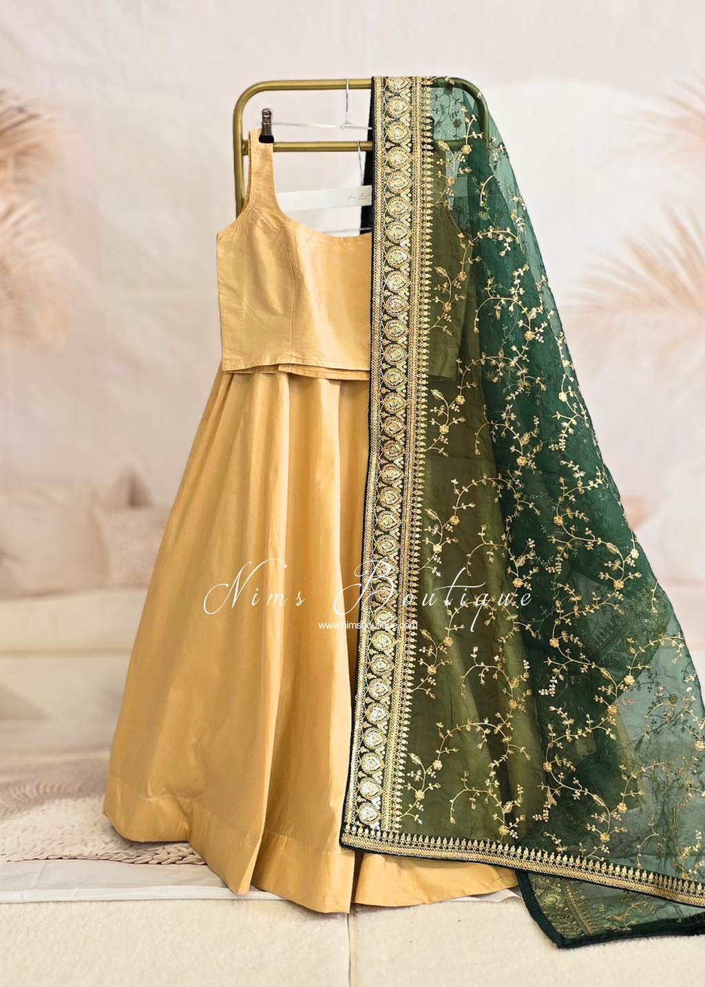 Sleeveless Gold Silk Blouse (4-20)