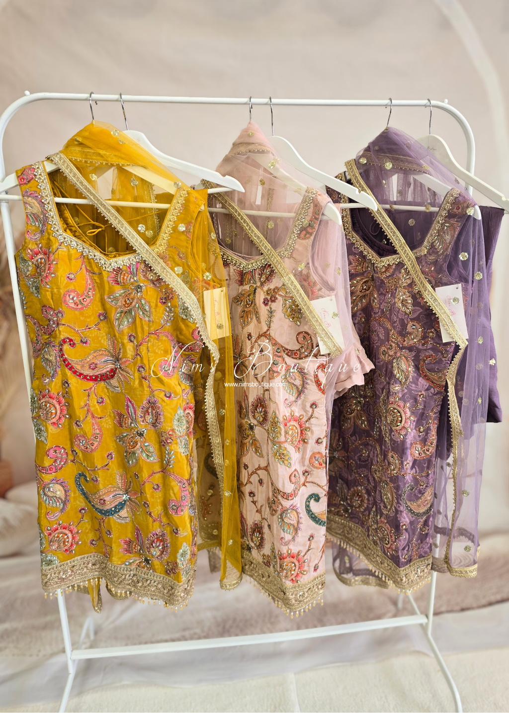 Pastel Embroidered Salwar Suit (size 10-12)