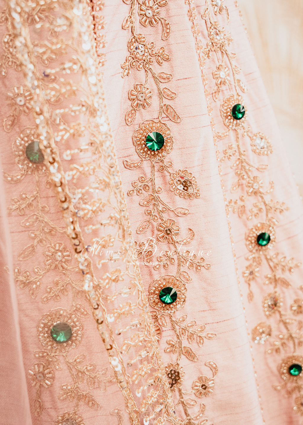 Luxury Blush Pink Raw Silk Lehenga (size 12)