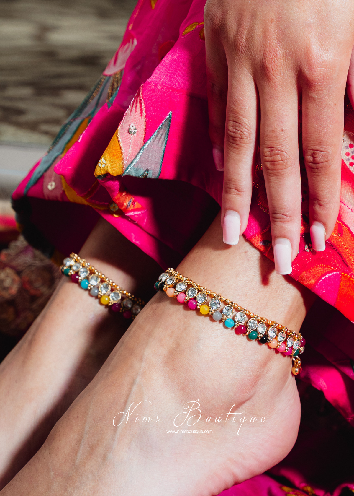 Small Royal Gold & Multicolour Anklets