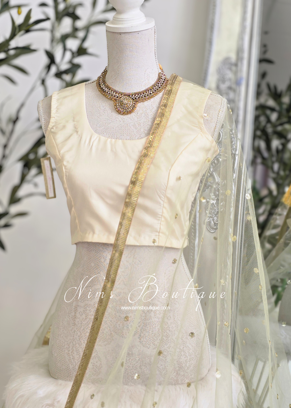 NB Sage Net Sequin Dupatta/Chunni