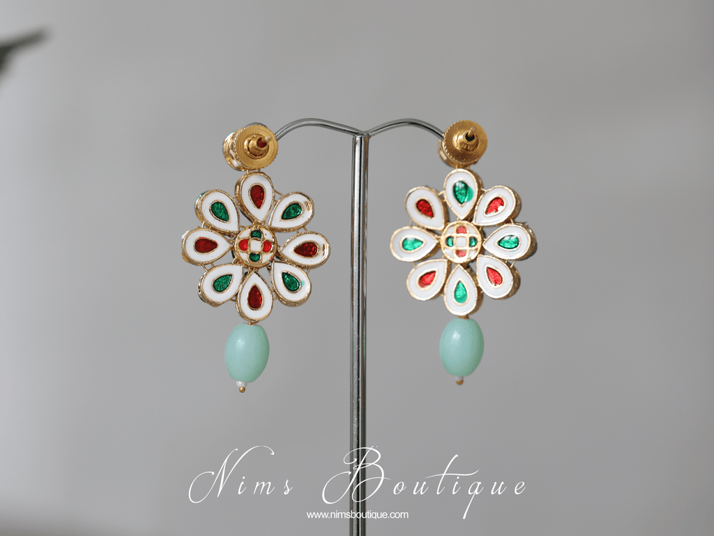 Nims Boutique Shabana Kundan & Mint Jewellery Set