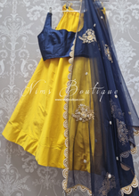 Nims Boutique Navy Net Pearl Embellished Dupatta/Chunni with Luxury Pearl Edging NPE7