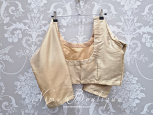 NB Gold Silk Scoop Neck Blouse with sleeves (size 4-26)