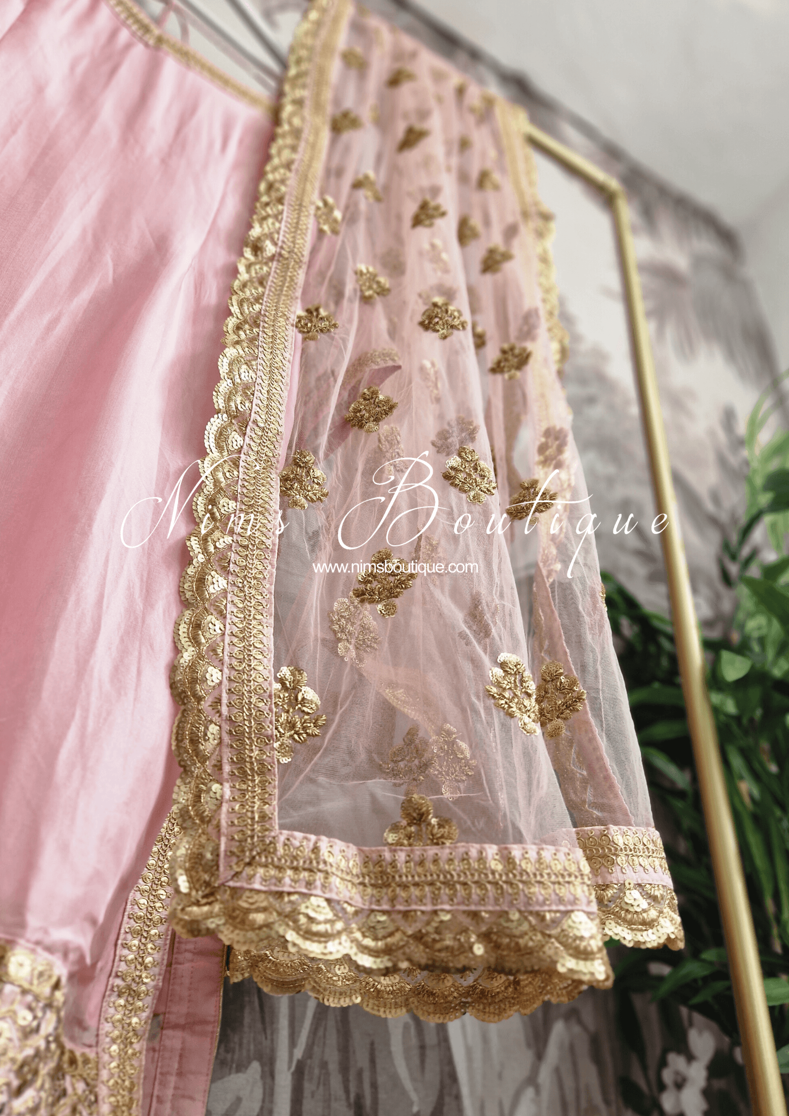 Nims Boutique The NB Classic Long Sleeved Blush Pink Silk Pajami Suit sizes 16 to 26