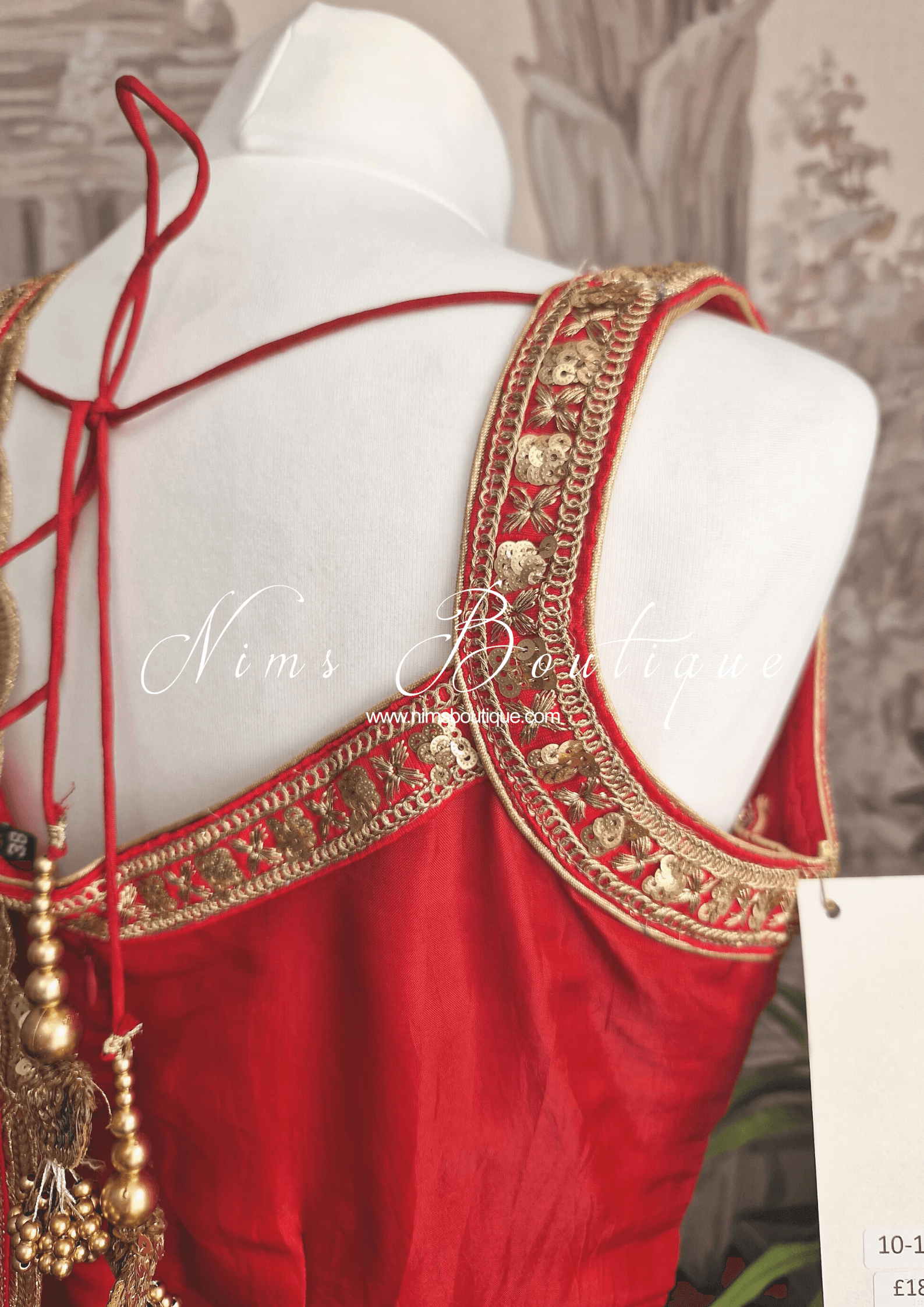 Nims Boutique The NB Classic Sleeveless Red Silk Pajami Suit sizes 4 to 20