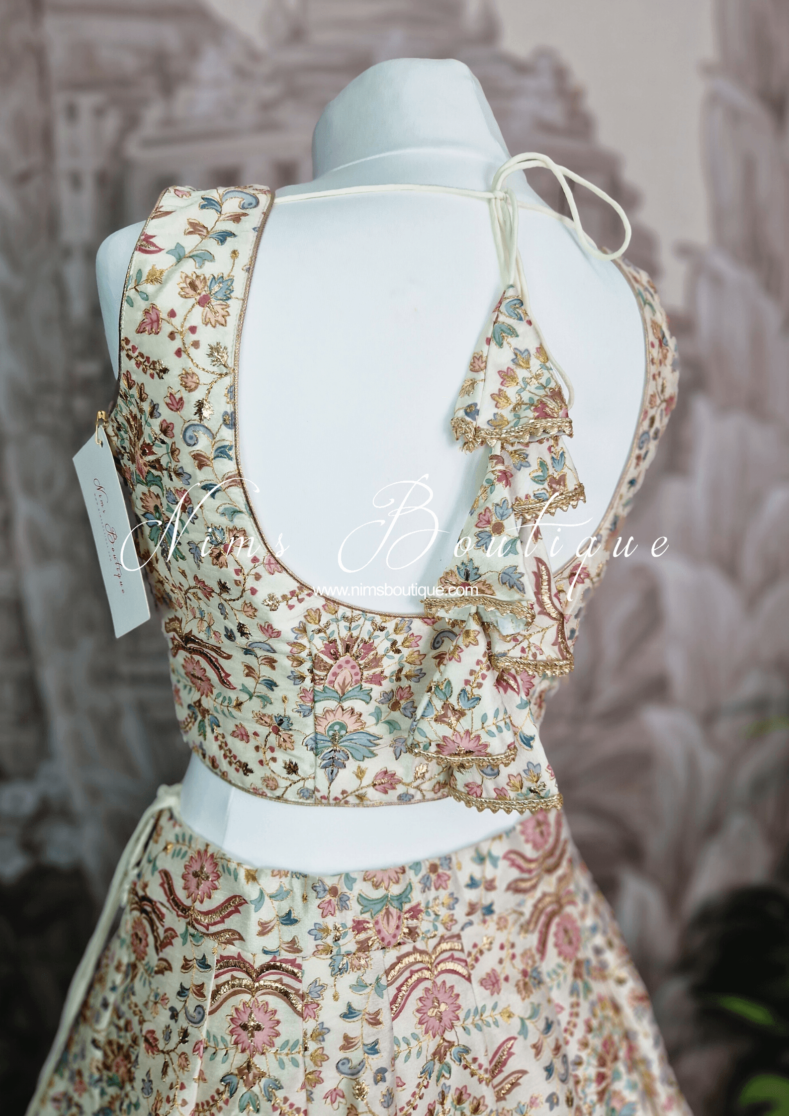Nims Boutique Mia Ivory & Pastel Lehnga sizes 4-16