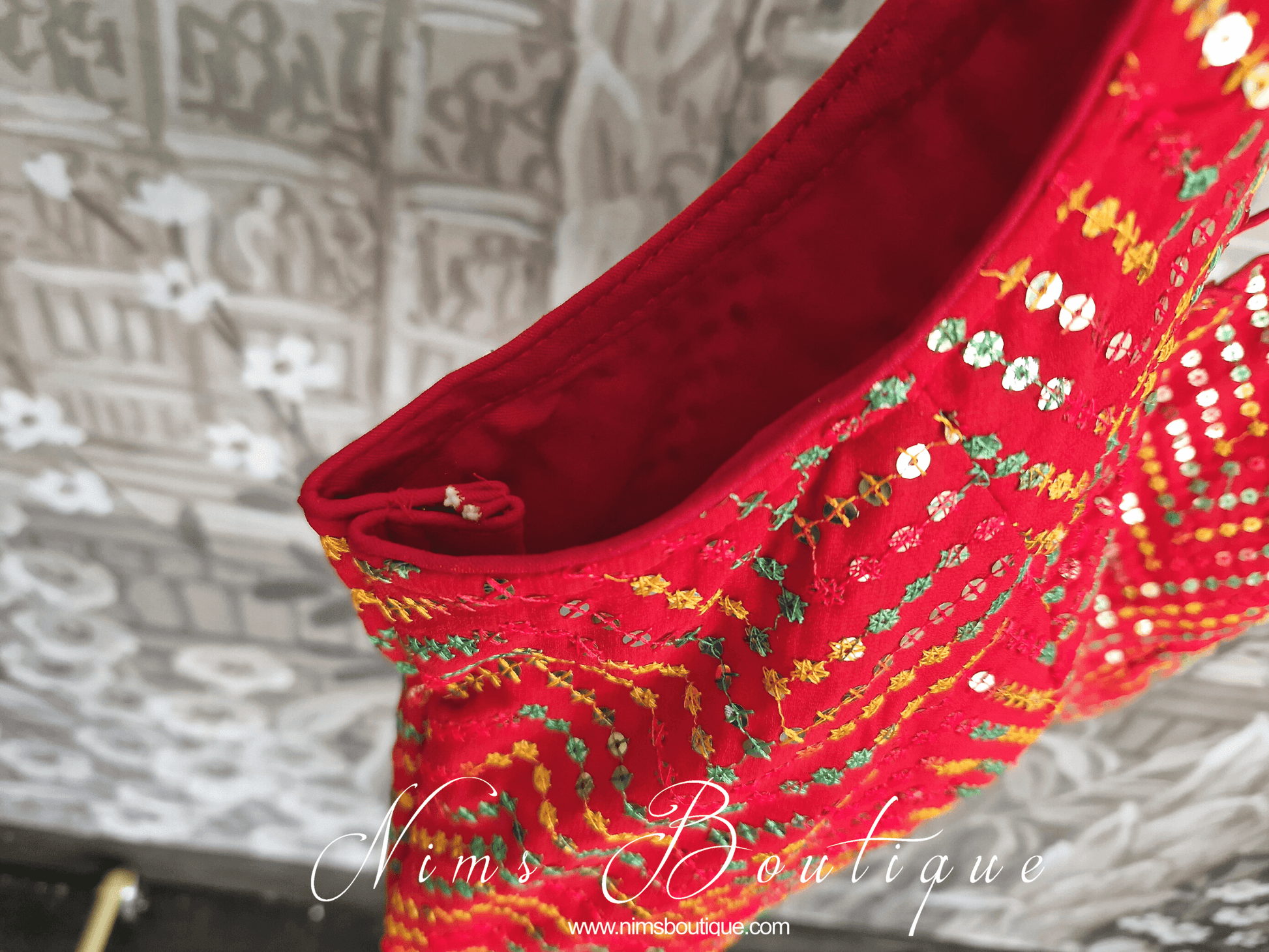 Nims Boutique The NB Red Multicolour Blouse 16-18