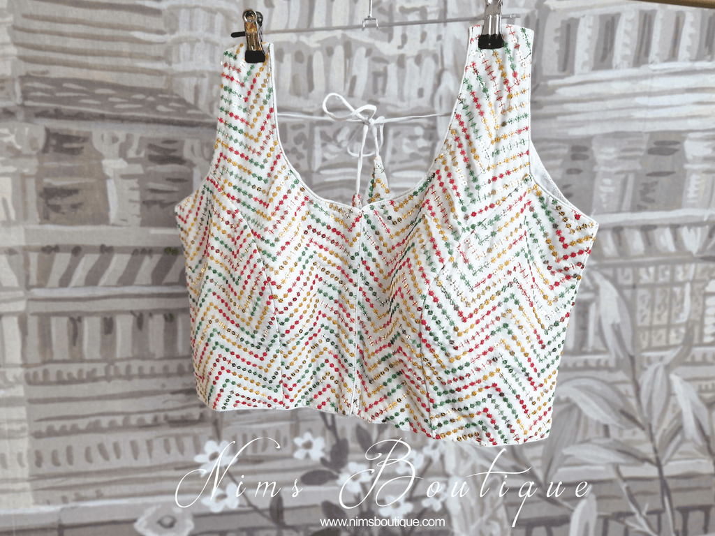 Nims Boutique The NB White Multicolour Blouse 16-18