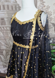 The NB Luxury Black Silk Anarkali with Pajami (size 4-16)