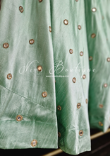 Rani Luxury Raw Silk Mint Mirror readymade skirt/lehnga (size 4-24)
