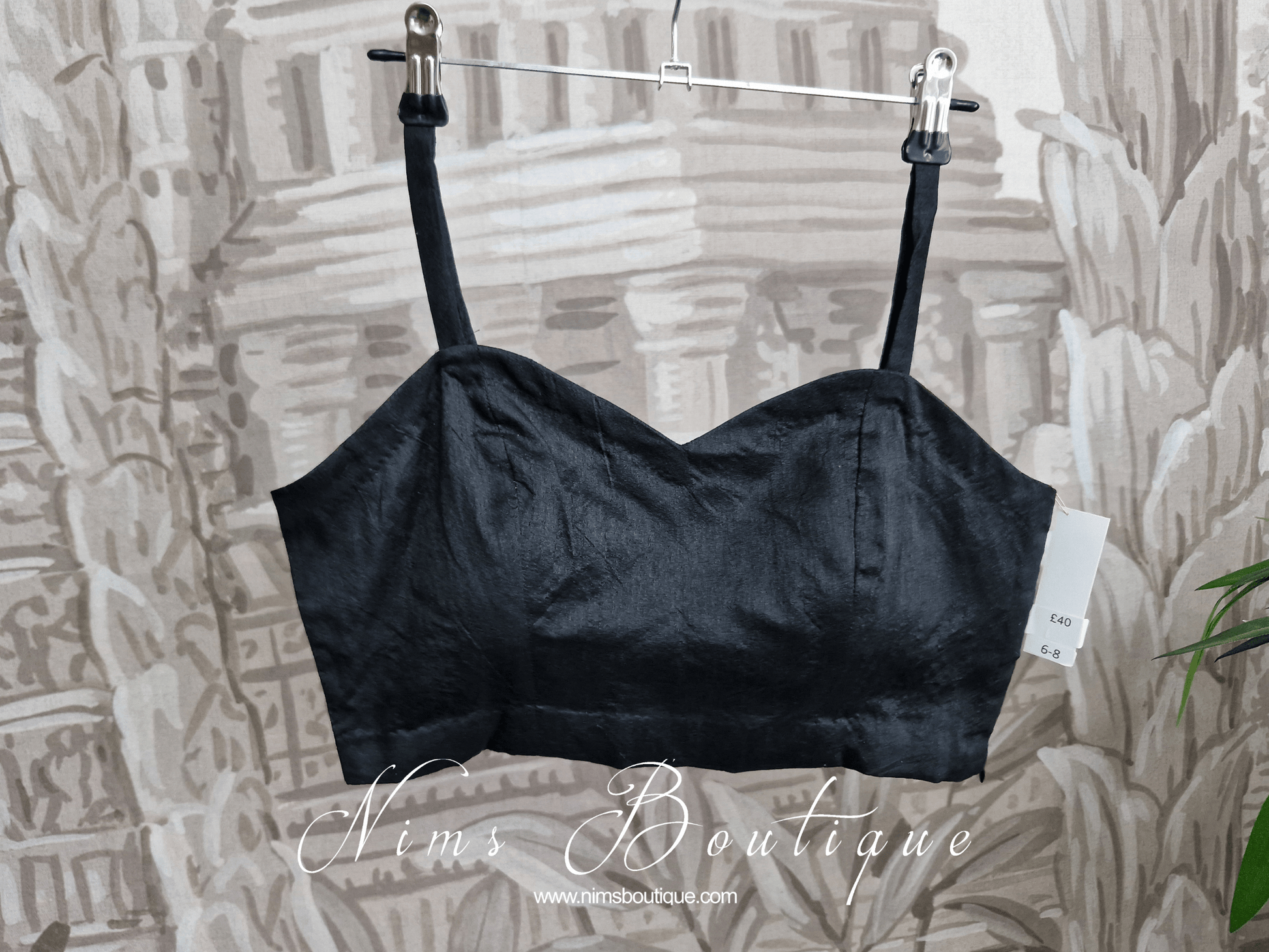 Nims Boutique Gia Black Strap Blouse sizes 4-14