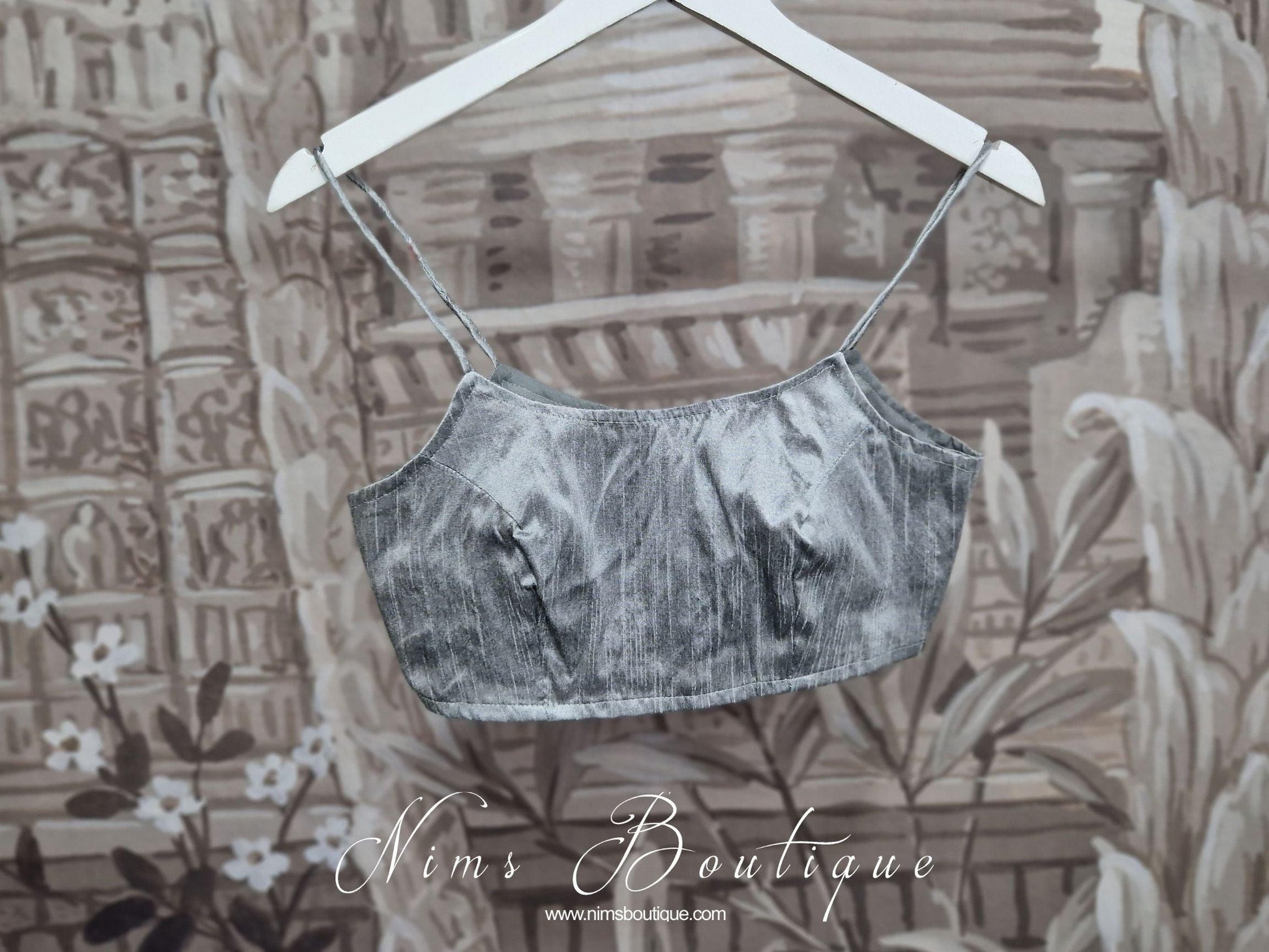Nims Boutique Maya Grey Thin Strap Blouse size 4-12