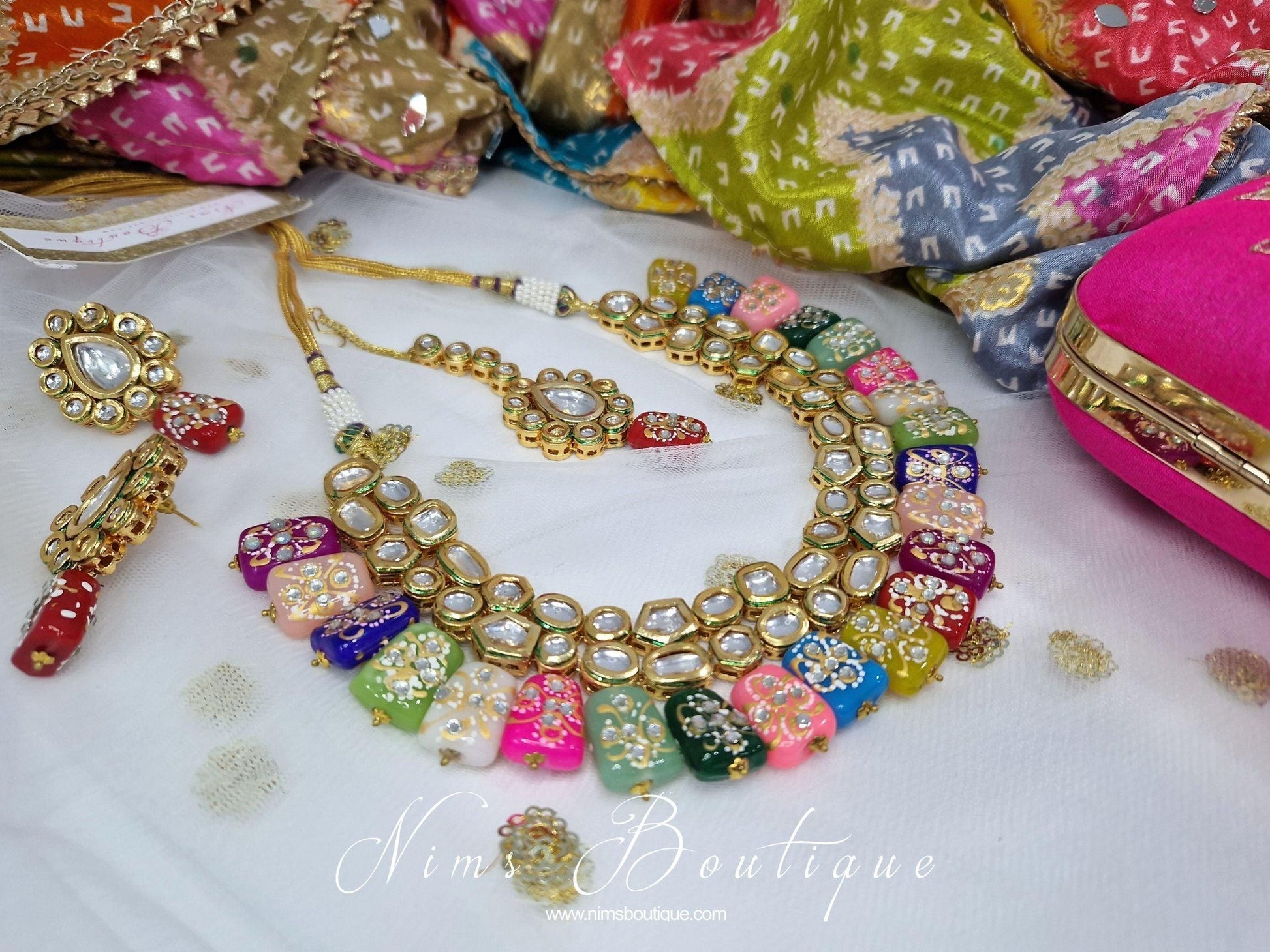 Nims Boutique Limited Edition Multicolour Akira Kundan Set