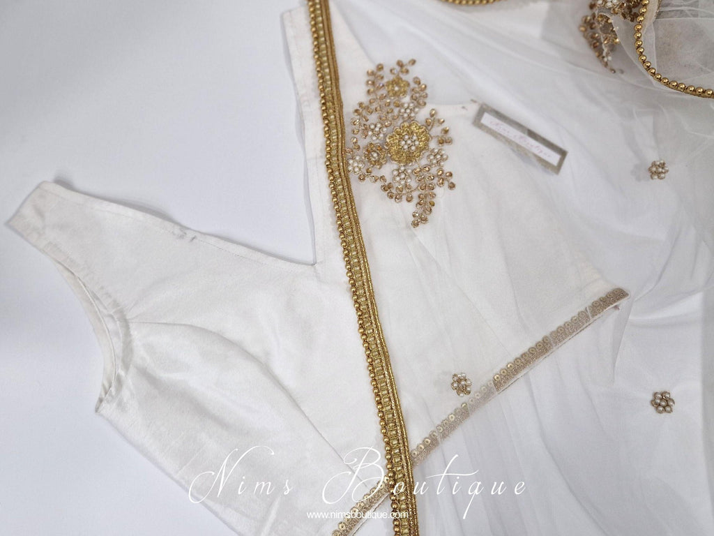 Nims Boutique Rupa White Luxury Silk V Neck Blouse size 4-16