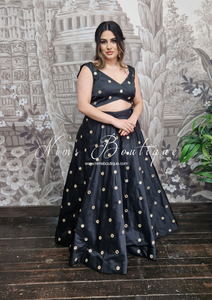 Nims Boutique Rani Luxury Black Mirror readymade lehnga skirt sizes 4-26