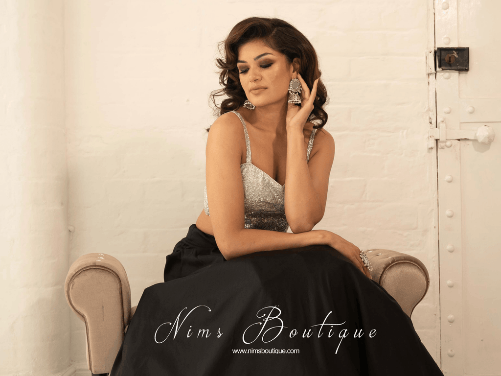 Nims Boutique Gia Silver Sequin Strap Blouse various sizes