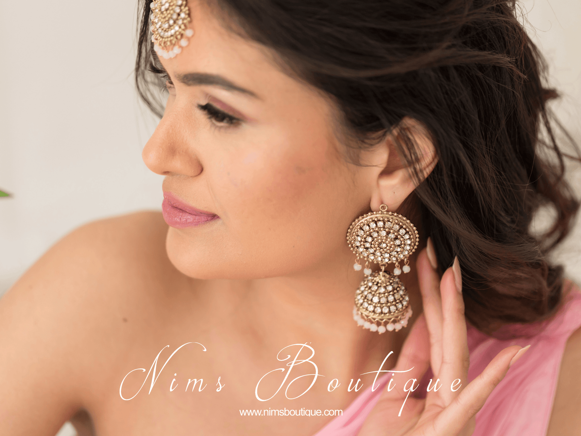 Nims Boutique Royal Blush Chumke & Tikka Set