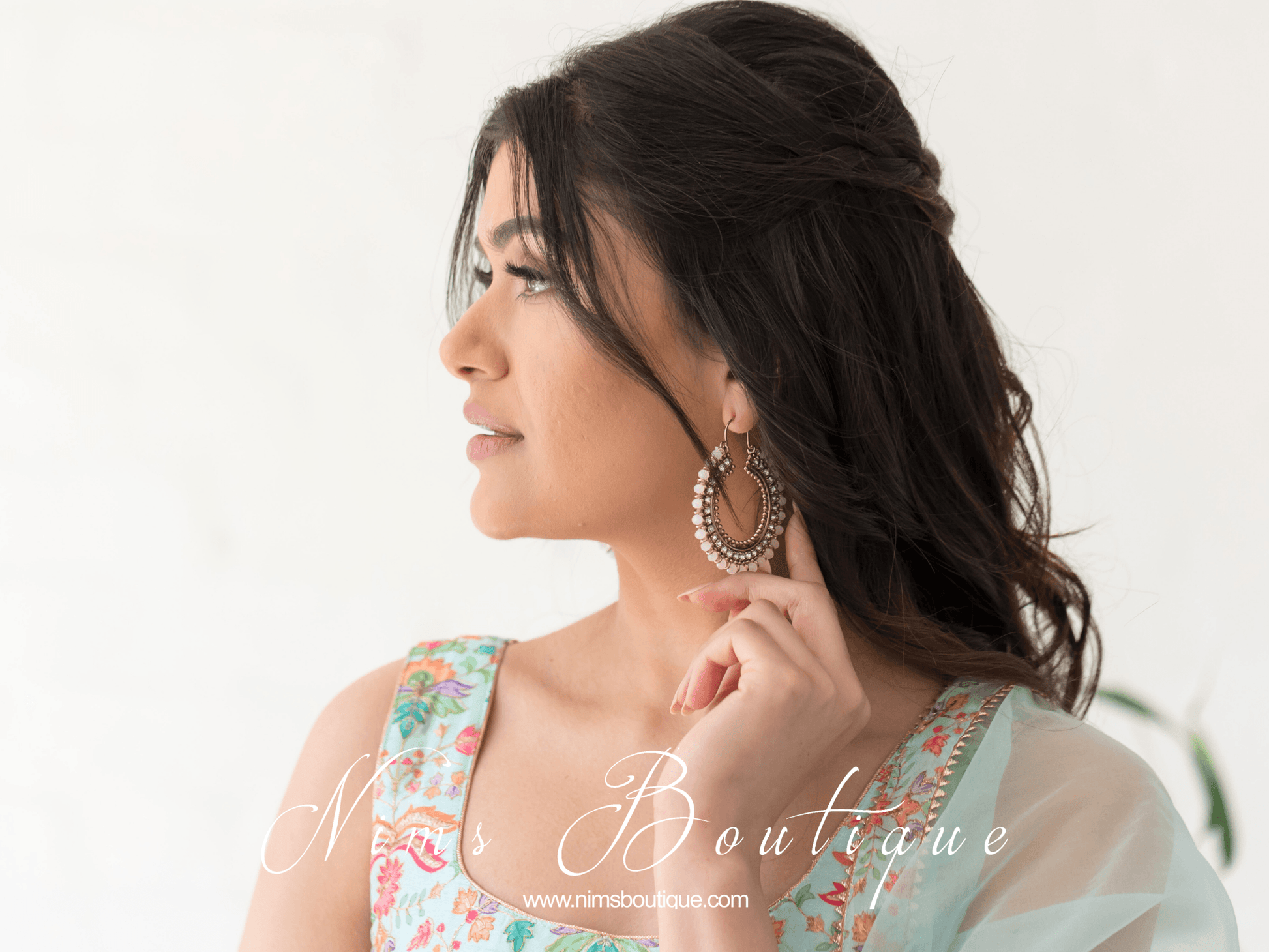 Nims Boutique Royal Blush Bali Hoop Earrings