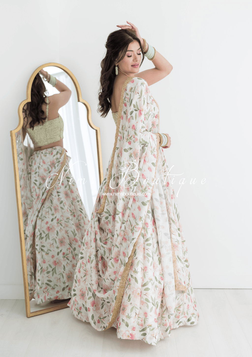 Nims Boutique Olivia Satin Print readymade skirt/lehnga sizes 6-22