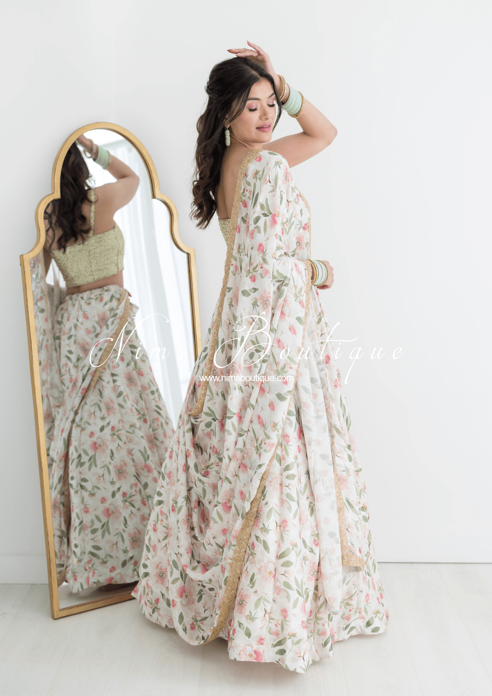Nims Boutique Olivia Satin Print readymade skirt/lehnga sizes 6-22