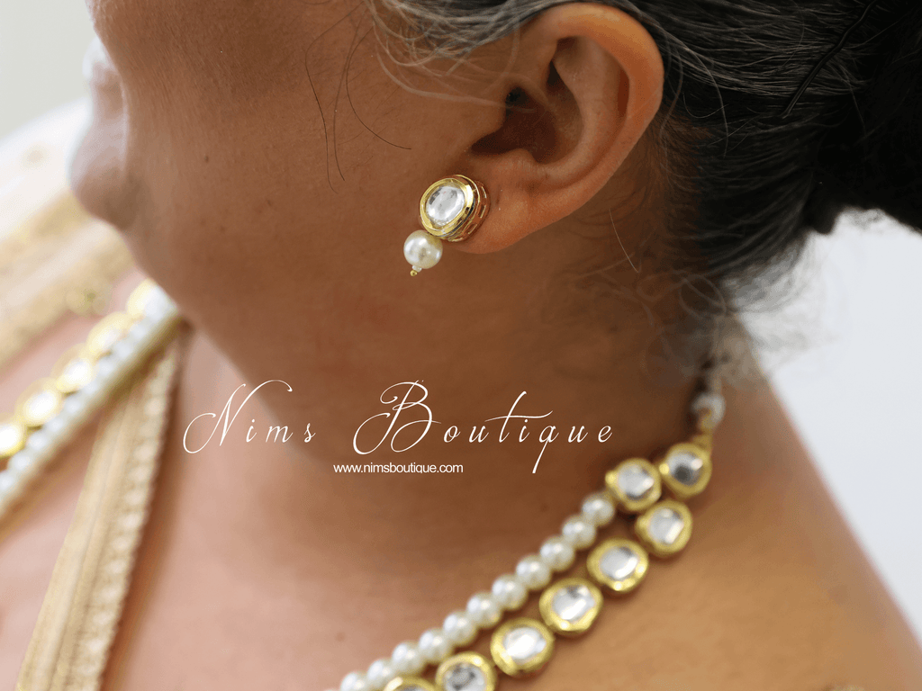 Nims Boutique Madhuri Kundan Pearl Haar Set