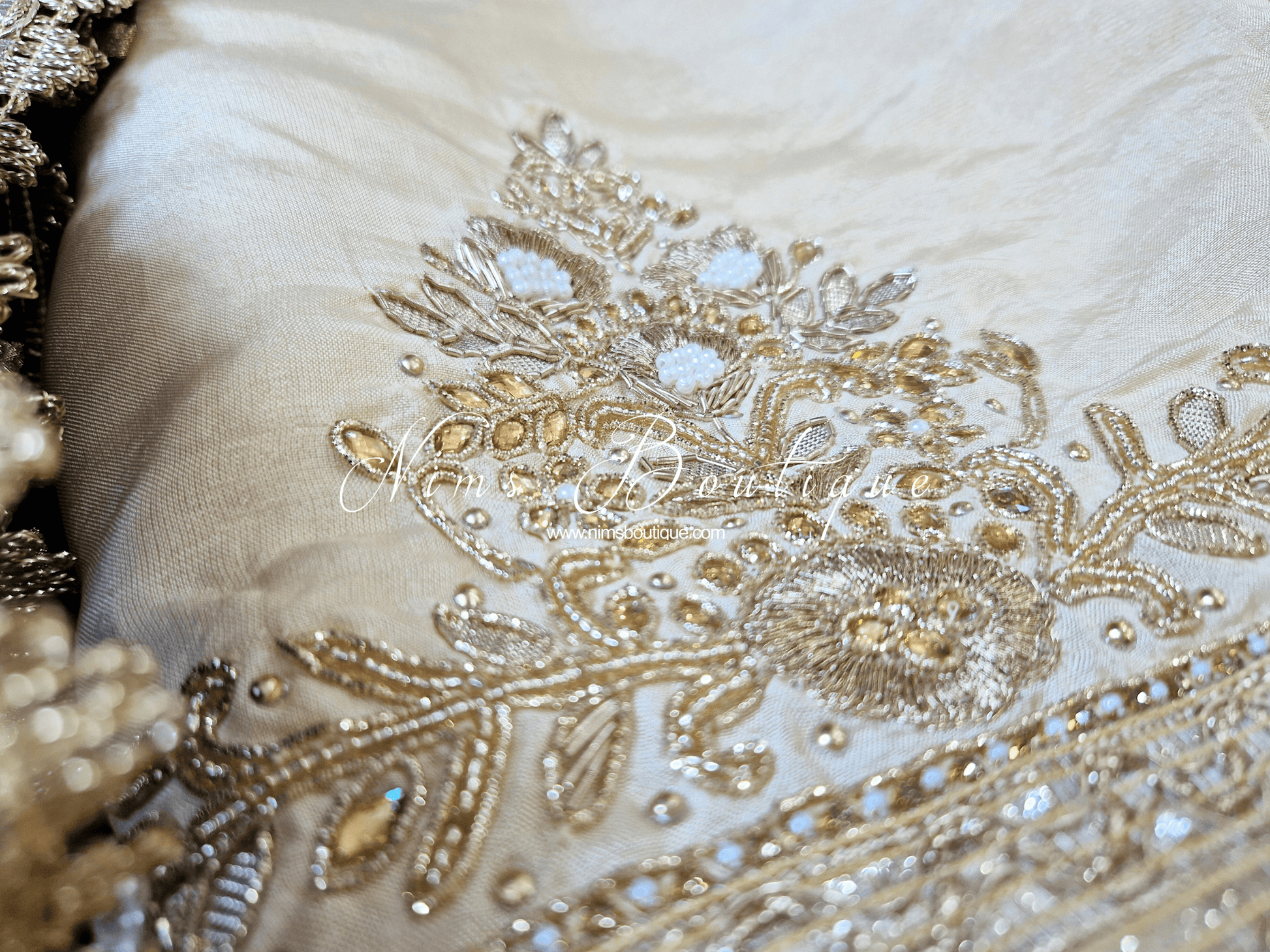 Nims Boutique Luxury Unstitched Black & Gold Embroidered Salwar Suit
