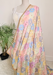 Sitara Luxury Pastel Multicolour Mirror Dupatta/Chunni