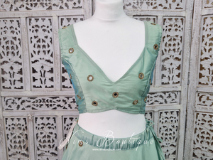 Rani Luxury Mint Silk Mirror Blouse (size 4-16)