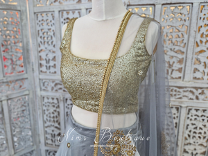 Luxury Gold Sequin Thin Strap Blouse Short (size 4-18)