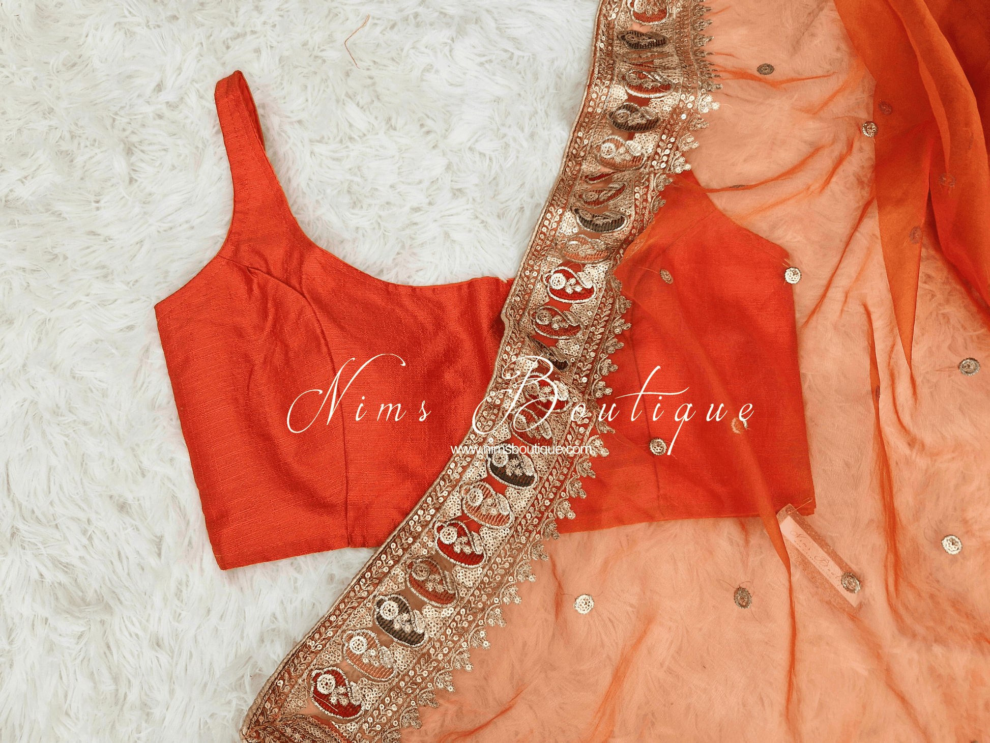 Nims Boutique The NB Orange Blouse 12-14