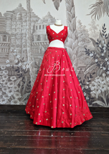 Rani Luxury Red Silk Mirror readymade skirt/lehnga (size 4-20)