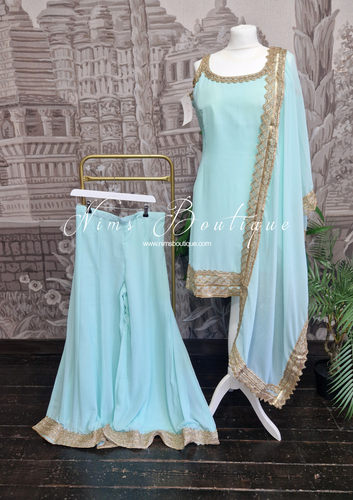 Mint Sharara Suit (Size 10-12)