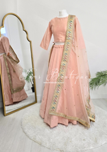 Sunidhi Peach Multicolour Organza Dupatta/Chunni