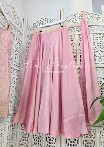 Pink Brocade Sharara Suit (10-12)